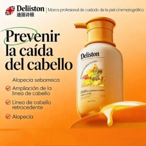 Deliston 3 en 1: Cabello grueso, cuidado y control de grasa – Champú fortalecedor de jengibre, nutre e hidrata el cabello, apto para todo tipo de cabello, 300 ml, producto para el cuidado del cabello para mujeres y hombres.